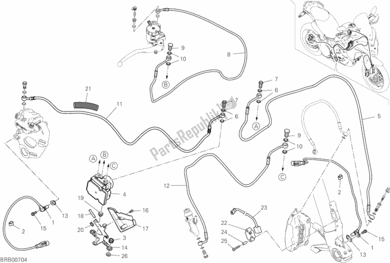 Wszystkie części do Uk? Ad Hamulcowy Abs Ducati Multistrada 950 S Thailand 2020